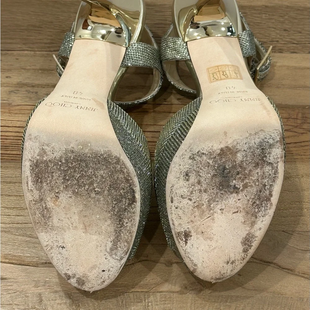 Jimmy Choo Metallic Kayden Bronze Platform Size 40 - Picture 6 of 8